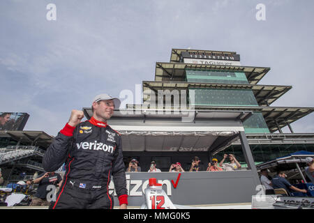 Indianapolis, Indiana, USA. 11. Mai, 2018. Wird die Stromversorgung (12) von Australien gewinnt die Pole Award für die IndyCar Grand Prix in Indianapolis Motor Speedway Straße Kurs in Indianapolis, Indiana. Credit: Justin R. Noe Asp Inc/ASP/ZUMA Draht/Alamy leben Nachrichten Stockfoto