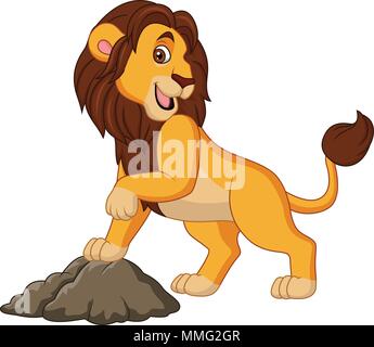 Cartoon smiling Lion posing Stock Vektor