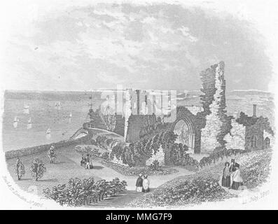 SUSSEX. Castle, Hastings. Rock 1860 alte antike vintage Bild drucken Stockfoto