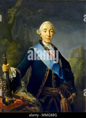 Peter III (1728 - 1762) (Pjotr III Fyodorovich) Kaiser von Russland für sechs Monate in 1762. Krönung Portrait von Peter III. von Russland-1761 Stockfoto