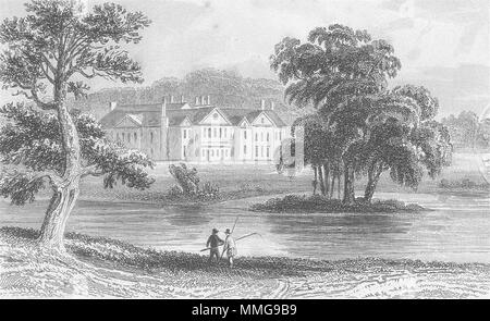 HANTS. Stratfield Saye, Hampshire Herzog Wellington. c 1840 alten, antiken Drucken Stockfoto