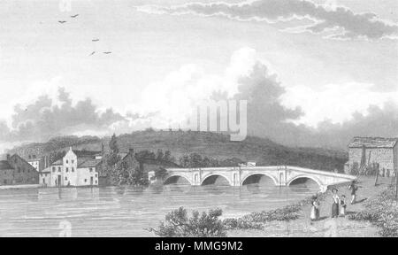 KENDAL. Strammongate Brücke. Westmorland Westall 1830 alten, antiken Drucken Stockfoto