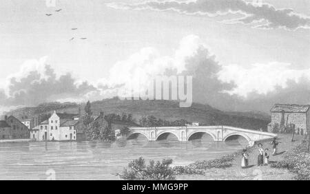 KENDAL. Strammongate Brücke. Westmorland Westall 1830 alten, antiken Drucken Stockfoto