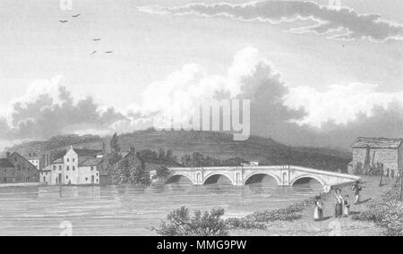 KENDAL. Strammongate Brücke. Westmorland Westall 1830 alten, antiken Drucken Stockfoto