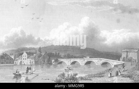 KENDAL. Strammongate Brücke. Westmorland Westall 1830 alten, antiken Drucken Stockfoto