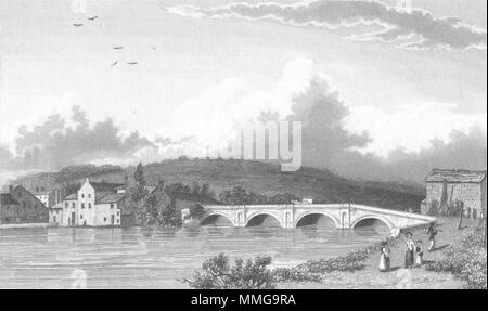 KENDAL. Strammongate Brücke. Westmorland Westall 1830 alten, antiken Drucken Stockfoto