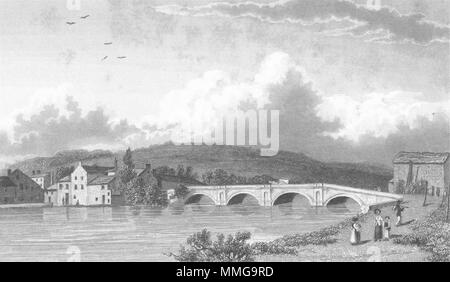 KENDAL. Strammongate Brücke. Westmorland Westall 1834 alten, antiken Drucken Stockfoto