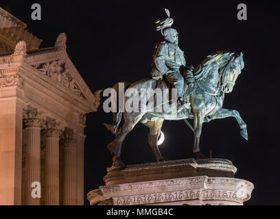 Die Vittorio Emanuele II Reiterstandbild auf das nationale Denkmal Victor Emmanuel II., Rom, Italien, Europa Stockfoto