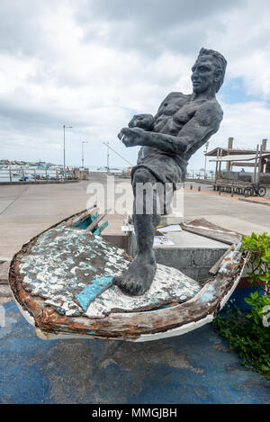 Sailor Statue, Puerto Baquerizo Moreno, San Cristobal Island, Galapagos, Ecuador. Stockfoto