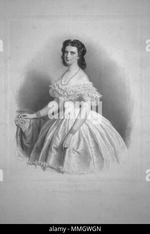 . English: Kaiserin Elisabeth von Österreich (1837-1898), Lithographie von Josef Kriehuber, 1863. 1863. Josef Kriehuber (1800-1876) Elisabeth 1863 Litho, 01. Stockfoto