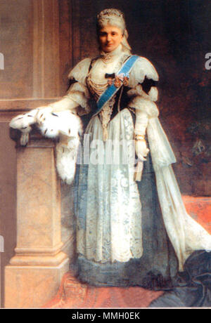 . Englisch: Ida Ferenczy de Vecseszék (1839-1928), Mädchen der Ehre zu Kaiserin und Königin Elisabeth von Österreich-Ungarn in der traditionellen ungarischen Gerichts Kleid. Magyar: Vecseszéki nemes Ferenczy Ida (1839 - 1928), Erzsébet királyné Magyar és cseh, osztrák császárné felolvasónője Magyar díszruhában. . Vor 1896. Ida Ferenczy Stockfoto