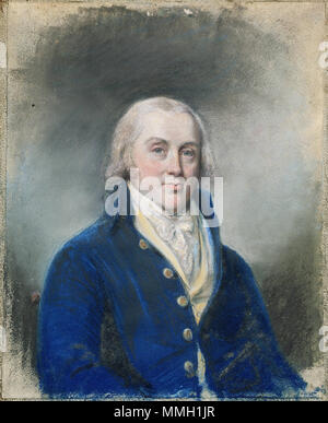 . Englisch: James Sharples, Großbritannien, 1752 - 1811 James Madison, die Klasse von 1771 (1751-1836) Pastell auf festgelegt (?) Papier auf Leinwand 26,5 x 21,4 cm montiert. (10 7/16 x 8 7/16 in.) Rahmen: 36,2 x 31,8 cm. (14 1/4 x 12 1/2 in.) der Universität Princeton, im Jahre 1916 von einer Gruppe von Alumni PP 170. Vor 1811 präsentiert. 6 1811, Sharples, James, James Madison Stockfoto