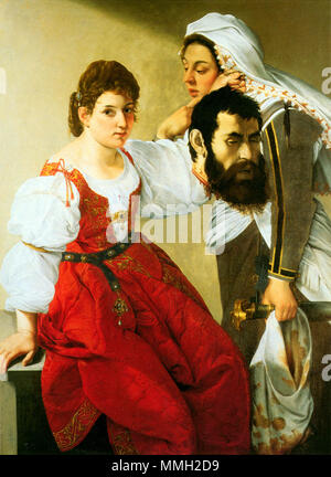 Italienisch: Giuditta e La sua ancella Abra con la Testa di Oloferne Judith und ihre Magd Abra mit dem Leiter der Holophernes. zwischen 1607 und 1610. Gentileschi Judith Lemme Stockfoto