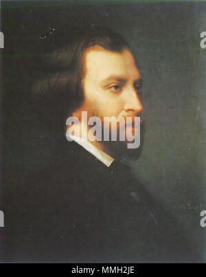 . Englisch: Alfred de Musset, Porträt Español: Alfred de Musset. 1854. Alfred de Musset Stockfoto