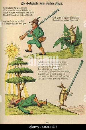 . Der Struwwelpeter: Die Geschichte vom wilden Jäger Tafel 1. Erstellt 1858. Heinrich Hoffmann (1809 - 1894) Alternative Namen Polycarpus Gastfenger; Heulalius von Heulenburg; Peter Struwwel; Reimerich Kinderlieb Beschreibung deutsche Autor Thema Der Struwwelpeter Datum der Geburt / Tod 13 Juni 1809 20 September 1894 Ort der Geburt / Todes Frankfurt München standort Deutschland Authority control: Q 215724 VIAF:?:? ISNI 76317116 0000 00008155 9420 LCCN:?n 79150242 35402368 MusicBrainz NLA:?:?7e65f2d5-a3ad-41b 1-8643 d -81659 4774 fb WorldCat H Hoffmann Struwwel 13. Stockfoto