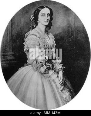 . Englisch: Anna Maria Prinzessin von Sachsen (1836-1859), Tochter des Königs Johann I. von Sachsen, erste Frau von Grandduke Ferdinand IV. von toskana Italiano: Anna Maria di Sassonia, figlia di Giovanni di Sassonia English: Anna Maria, königliche Prinzessin von Sachsen (1836-1859), Tochter von König Johann I. von Sachsen, erste Frau von Ferdinand IV. Großherzog von Toskana Magyar: Anna Mária szász királyi herecgő (1836-1859), János szász Király leánya, IV. Ferdinánd toszkánai nagyherceg első felesége. Original Gemälde vor 1859.. Unbekannt Anna Maria von Sachsen Stockfoto