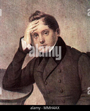 . Englisch: Evgeny Baratynsky. Portrait von 1820. Русский: А Е.. Боратынский. Рисунок неизвестного художника. 1830-е. 1830. Anonymen russischen Maler (1670 s 1917) Public domain Bild (nach PD-RusEmpire) 72 Baratynsky portrait Stockfoto