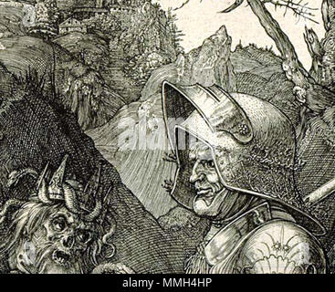 Albrecht Dürer Detail 1513 - Ritter, Tod und Teufel Stockfoto