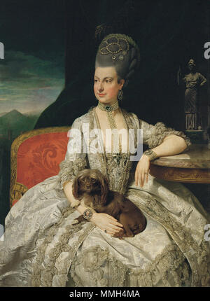 . Sie war 'Mimi' genannt, war das zweite Mädchen und das fünfte Kind von Maria Theresia von Österreich und Franz I., Kaiser des Heiligen Römischen Reiches. Erzherzogin Maria Christina, Herzogin von Teschen, (1742-1798). 1776. Johann Zoffany004 Stockfoto