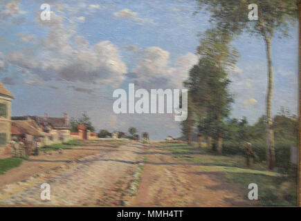 . Route de Versailles;. 1870. Camille Pissarro. Route de Versailles Stockfoto