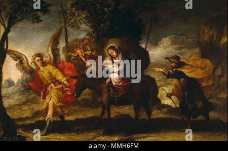 . Die Flucht nach Ägypten. zweiten Hälfte des 17. Jahrhunderts. Francisco Antolínez (1645 - 1700) Alternative Namen Francisco Antolínez y Saudi Sarabia, Francisco Antolínez Beschreibung spanischer Maler Geburtsdatum / Tod ca. 1645 1700 Ort der Geburt / Todes Sevilla Madrid Standort Madrid Authority control: Q 549438 VIAF:?:? ISNI 28263041 0000 0000 6686 5972 ULAN:?? 133517608 500013316 GND: RKD:? 2085 Francisco antolinez - huida Stockfoto