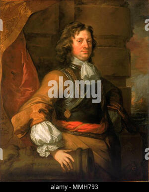 . Englisch: flagmen von Lowestoft: Edward Montagu, 1625-72, 1. Earl of Sandwich. 1666. Flagmen von Lowestoft Edward Montagu 1625-72 1. Earl of Sandwich von Sir Peter Lely 1666 Stockfoto