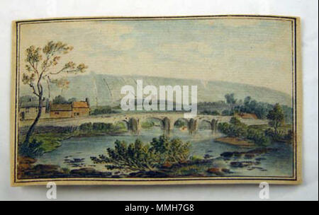 . Englisch: Einer von zehn Aquarelle von der Derby Porzellan Firmeneigentum und jetzt von Derby Museen in England besaß. Sie sind jeder Blick um Derby. ca. 1786. Derby Porzellan Ansicht von Derbyshire 4 Stockfoto