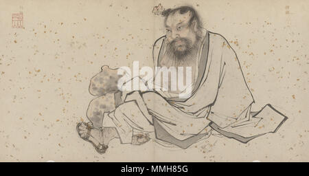 . Darstellung der Daoistischen unsterblichen Zhongli Quan, auch als Han Zhongli bekannt. Anfang des 16. Jahrhunderts. Album von 18 Daoistische Gemälde - 14. Stockfoto