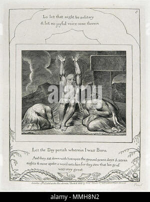. 8. Drucken Sie von William Blakes Illustrationen des Buches Ijob. 1826. William Blake (1757 - 1827) Alternative Namen W. Blake; Uil" iam Bleik Beschreibung britische Maler, Dichter, Schriftsteller, Theologe, Sammler und Graveur Geburtsdatum / Tod 28. November 1757 12. August 1827 Ort der Geburt / Todes Broadwick Street Charing Cross Standort London Authority control: Q 41513 VIAF:?:? ISNI 54144439 0000 0001 2096 135 X ULAN:?? n 500012489 LCCN: 78095331 NLA:? 35019221 WorldCat Blake Job 8. Stockfoto