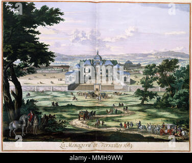 Atlas Van der Hagen - KW 1049 B12 026-La Ménagerie de Versailles 1683 Stockfoto