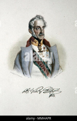 . Deutsch: Alfred I. zu Windisch-Graetz (1787-1862), Fürst, k. k. Feldmarschall. Lithographie von Adolf Dauthage, / Kriehuber, Ca. 1848. ca. 1848. Adolf Dauthage (1825-1883) Alfred I. zu Windisch-Graetz Litho Stockfoto