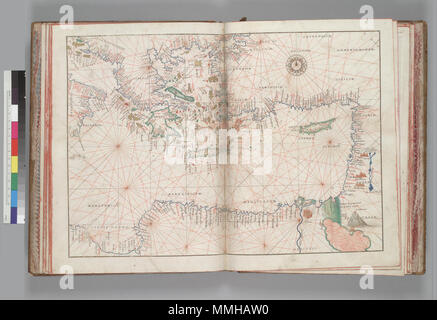 . Englisch: Östliches Mittelmeer und Ägäis. Battista Agnese PORTOLAN ATLAS (Italien Ca. 1550) Rufnummer: HM 10 Folio: FF 10 v-11 Beschreibung: Östliches Mittelmeer und Ägäis. . Ca. 1550. Battista Agnese (1500 - 1564) Beschreibung italienische Kartograph Geburtsdatum / Tod 1500 1564 Ort der Geburt Genua Arbeitsort Venezianischen Republik Authority control: Q 612967 VIAF:?: 268129227 ISNI? 0000 0003 8320 9717 81089266 LCCN:?n NLA:?? 113428391 35112164 GND: WorldCat östlichen Mittelmeer und Ägäis. Battista Agnese PORTOLAN ATLAS (Italien Ca. 1550) Stockfoto