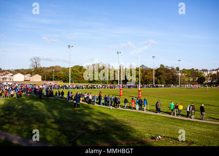 Tondu RFC erinnern Matthew Morgan, der vor kurzem verstorben, bevor ihre Liga Match gegen Maesteg Quins. Pandy Park. 10/5/18. Stockfoto