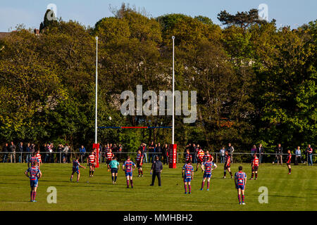 Tondu RFC erinnern Matthew Morgan, der vor kurzem verstorben, bevor ihre Liga Match gegen Maesteg Quins. Pandy Park. 10/5/18. Stockfoto