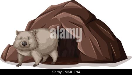 Wombat Wandern aus der Höhle Abbildung Stock Vektor