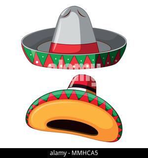 Mexican Hat auf weißem Hintergrund Abbildung Stock Vektor