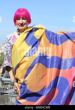 Zandra Rhodes auf dem Dach an der Southbank Centre Stockfoto