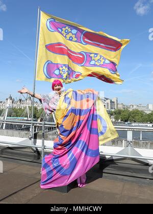 Zandra Rhodes auf dem Dach an der Southbank Centre Stockfoto