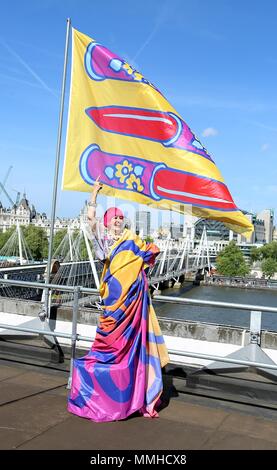 Zandra Rhodes auf dem Dach an der Southbank Centre Stockfoto