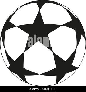 Line Art schwarz-weißen Fußball-Star. Stock Vektor