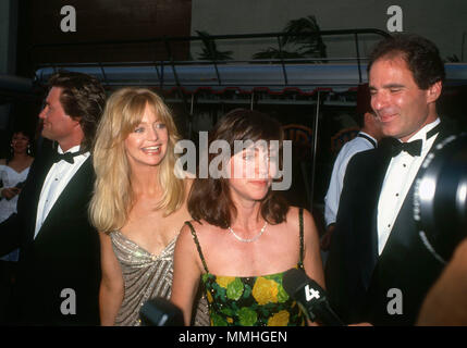 BURBANK, CA - Juni 02: (L-R) Schauspieler Kurt Russell, Schauspielerin Goldie Hawn, Schauspielerin Sally Field und Alan Greisman an Warner Bros. Studio Umwidmung Ereignis bei Warner Bros Studios am 2. Juni 1990 in Burbank, Kalifornien. Foto von Barry King/Alamy Stock Foto Stockfoto