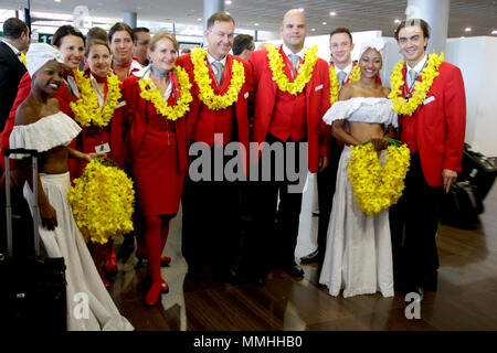 Austrian Airlines startet Flug nach Mauritius Stockfoto