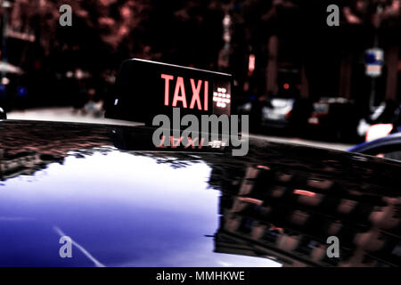 Freie taxi Detail, Barcelona, Spanien. Infrared shot Stockfoto