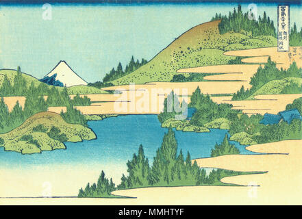 . Teil der Serie 36 Blick auf Mount Fuji, Nr. 28. Japanisch:???????? - Kosui Soshu Hakone Hakone See in der Provinz Sagami. um 1830. Hokusai 28 See - hakone Stockfoto