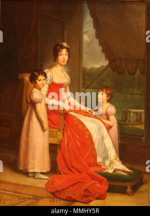 Englisch: Portrait von Julie Bonaparte mit Töchtern Zenaide und Charlotte (Frau und Töchter der Art Joseph Bonaparte von Neapel). Kurz nach 1808. Bonaparte Julie von wicar Stockfoto