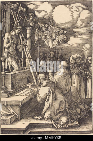 R -20101201-0053.jpg Albrecht Dürer (1471 - 1528), die Masse der Hl. Gregor, 1511, Holzschnitt, Rosenwald Sammlung Albrecht Dürer - die Masse des hl. Gregorios (NGA 1943.3. 3673) Stockfoto