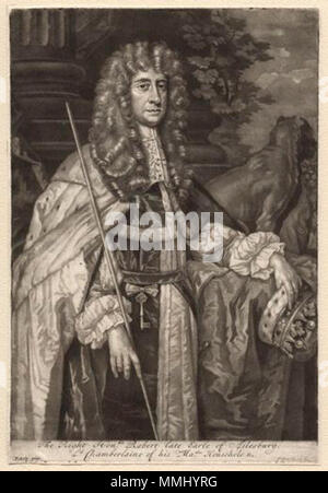 . Englisch: Robert Bruce, 1 Ailesbury (1626-1685); nach John Smith; Sir Peter Lely, Drucken, 1687 1 Ailesbury Stockfoto