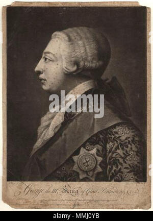 . Englisch: George III von dem Vereinigten Königreich vermutlich durch; nach John Raphael Smith; Jeremia Meyer, Drucken, (ca. 1760) George III. von Jeremiah Meyer Stockfoto