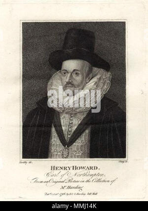 . Englisch: Henry Howard, Earl von Northampton (1540-1614); Nach R. Schelle; Harding, Drucken, veröffentlicht 1796 Henry Howard 1. Earl von Northampton (Gravur) Stockfoto