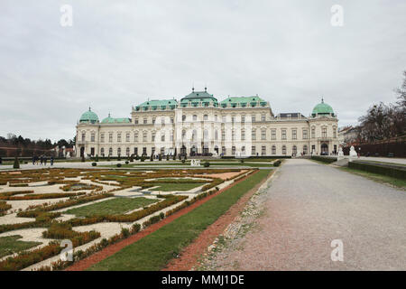 Oberen Schloss Belvedere in Wien, Österreich. Stockfoto